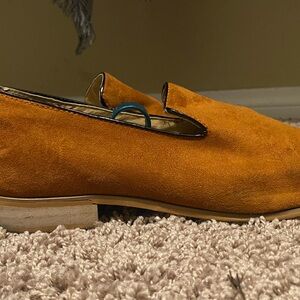 Men’s Cognac Suede-Look Loafers EU 42 US 9–9.5 Includes Trees